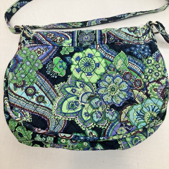 Vera Bradley Saddle Up Blue Green Rhapsody Hobo Purse Handbag Pockets RETIRED - Picture 14 of 16
